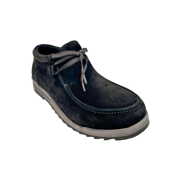 David Tate Shoes - David Tate Casual Suede Lace-Up Shoe Mojo Black Suede - Narrow